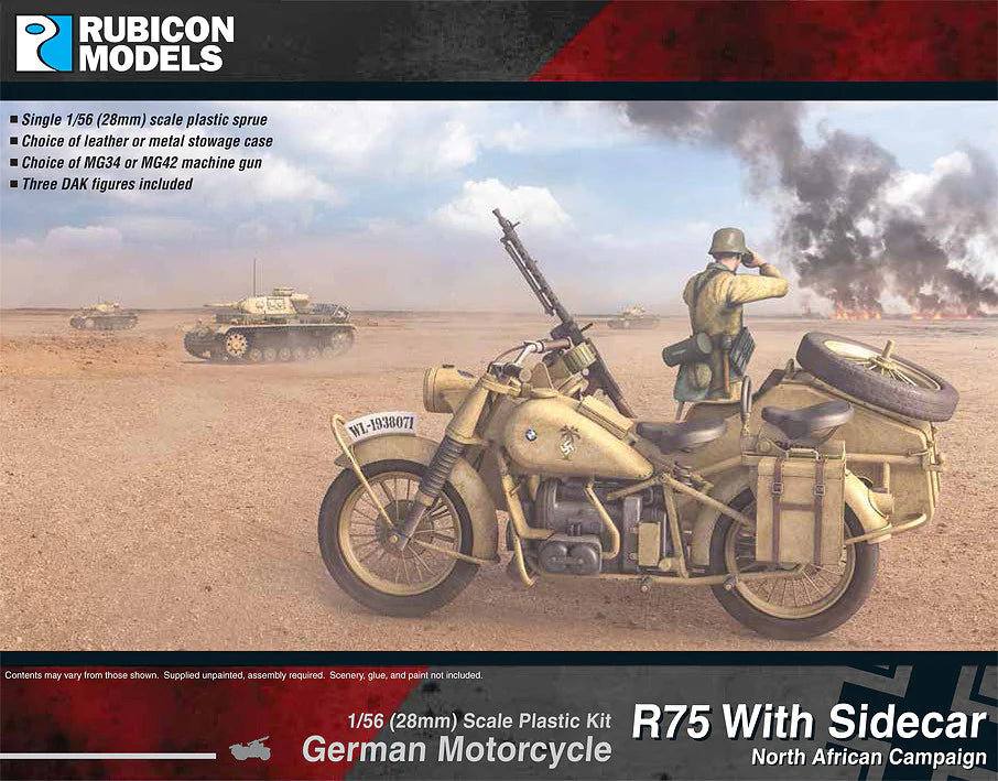1 56 Scale German Motorcycle R75 with Sidecar Dak
