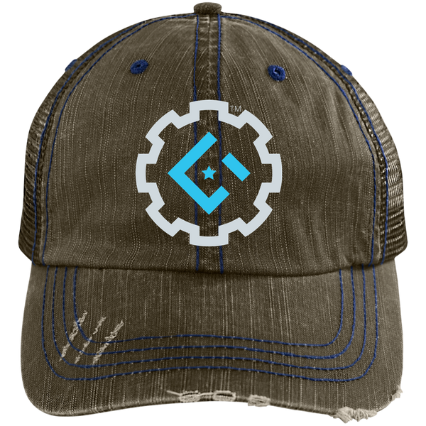 Gaddis Gaming Roundel Distressed Unstructured Trucker Cap - Gaddis Gaming