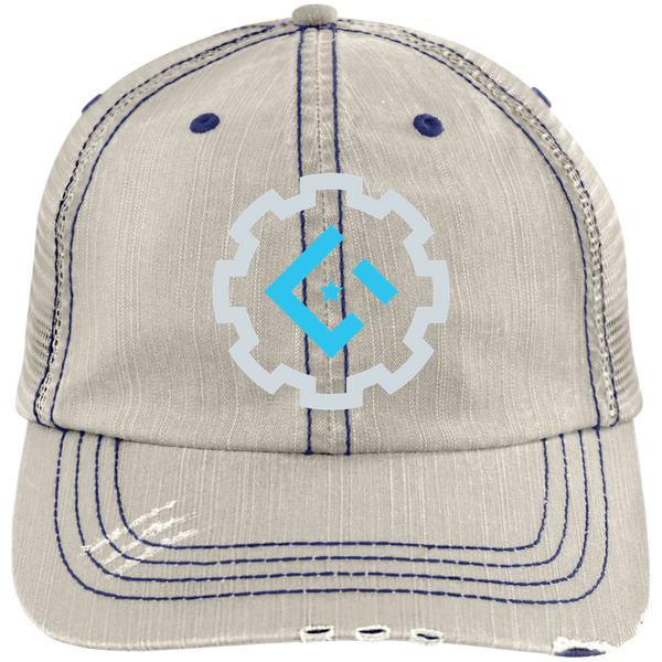 Gaddis Gaming Roundel Distressed Unstructured Trucker Cap - Gaddis Gaming