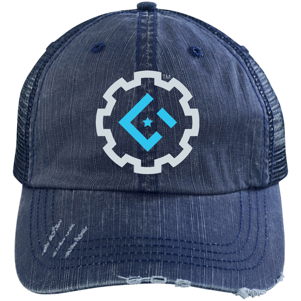 Gaddis Gaming Roundel Distressed Unstructured Trucker Cap - Gaddis Gaming